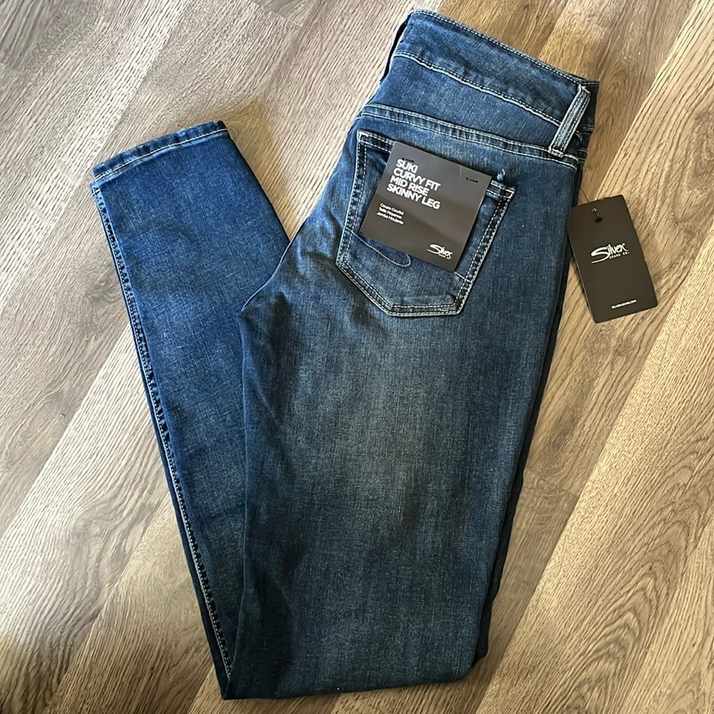 Silver SUKI Mid Rise skinny jeans